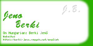 jeno berki business card