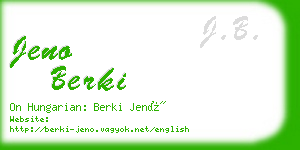 jeno berki business card